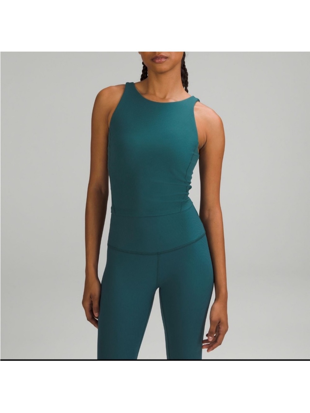 Lululemon Align Ribbed High-Neck Tank. Green Jasper. Size 6. NWT